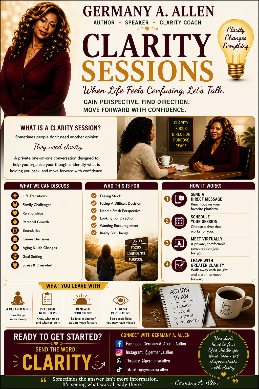 Clarity Sessions flyer